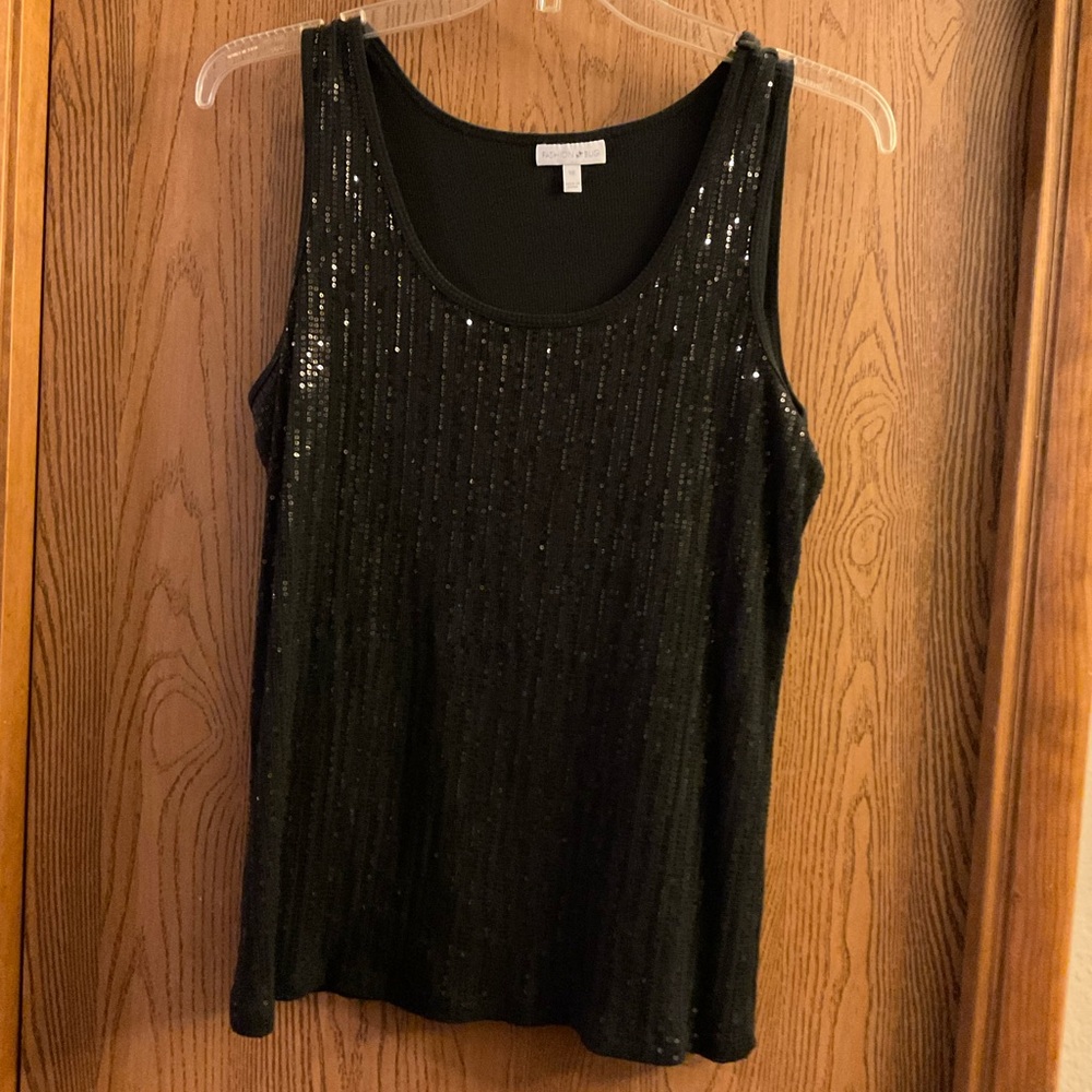 Fashion Bug Black Sequin Tank Top